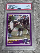 PSA 8 1989 SCORE SUPPLEMENTAL FOOTBALL CARD COURTNEY HALL ROOKIE SD CHARGERS. rookie card picture