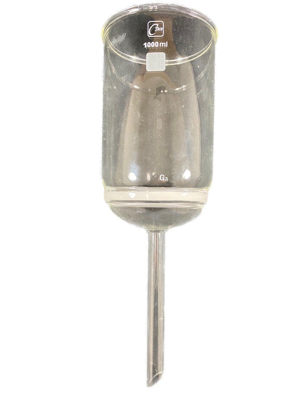 C TECH GLASS 1000mL Filtration Buchner Funnel Medium Porosity FT-0015-027
