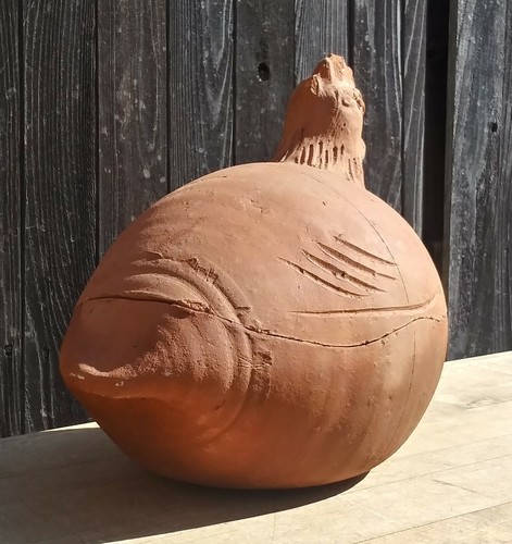 Cazuela de Terracota Vintage Plato Hecho a Mano "Gallina" Hecho en Italia 8" x 12" x 10" - Imagen 8 de 12