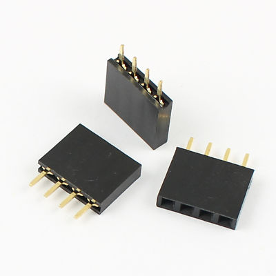 100Pcs 2.54mm Pitch 4 Pin Female Single Row Straight Header Strip PH: 8.5mm