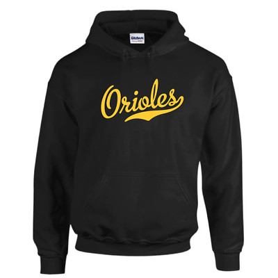 Orioles Tail Script Hoodie Hooded School Sports Team Sweatshirt All Colors