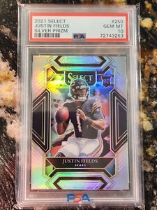 2021 Justin Fields RC #250 Select Club Level Silver Prizm Psa 10 Gem Mint!!!