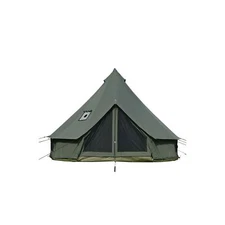 Cotton Canvas Bell Tent with Stove Jack, Roomy Yurt Tent for Family Glamping ...