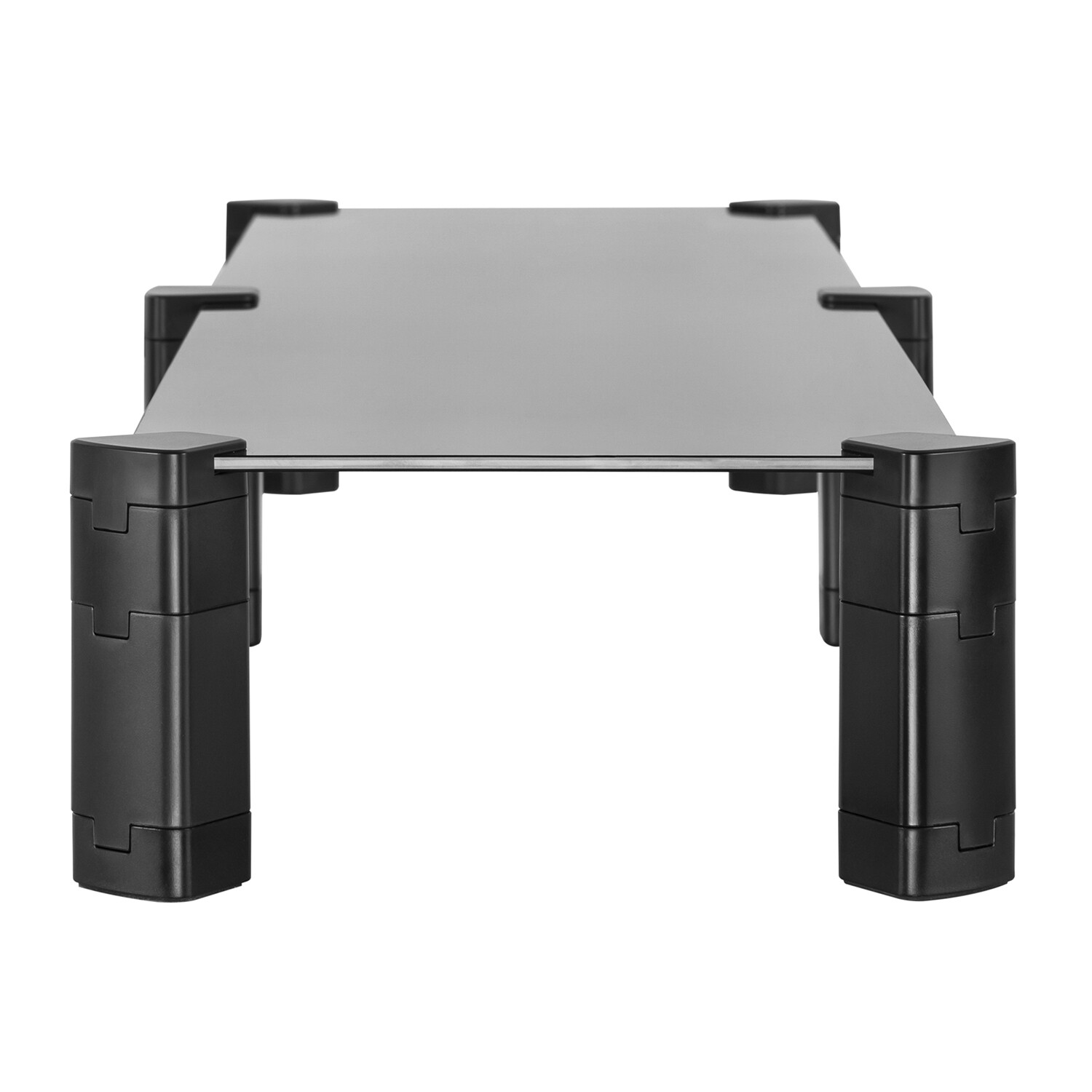 Double support moniteur Maclean en verre trempe de qualite premium