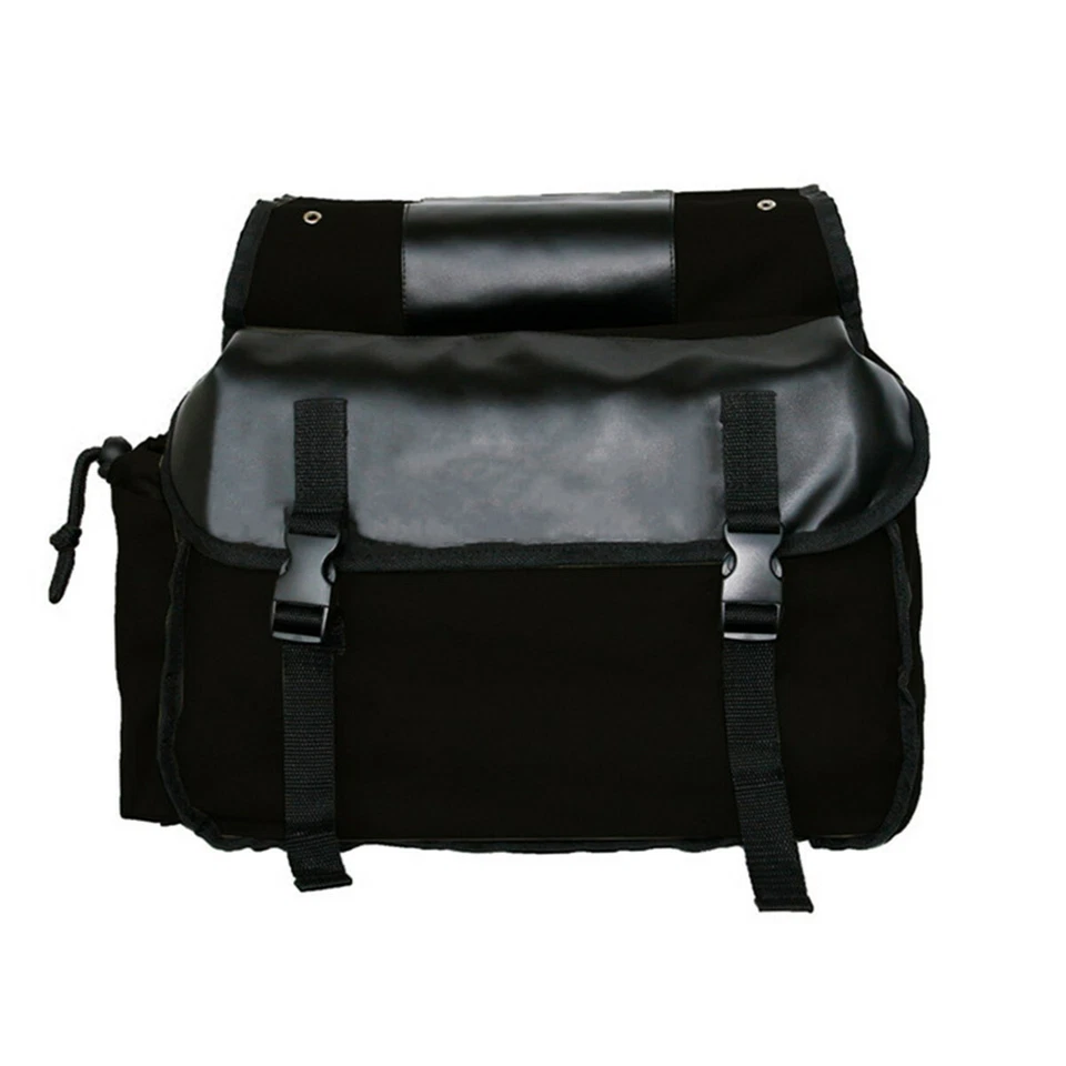 Bolsas de sillín negras para moto asiento trasero maletero equipaje bolsa de almacenamiento impermeable Foto 4 de 4