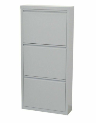 Metall Schuhschrank Grau 3 Klappen Schuhkipper Schuhregal Modern Design Neu Ebay
