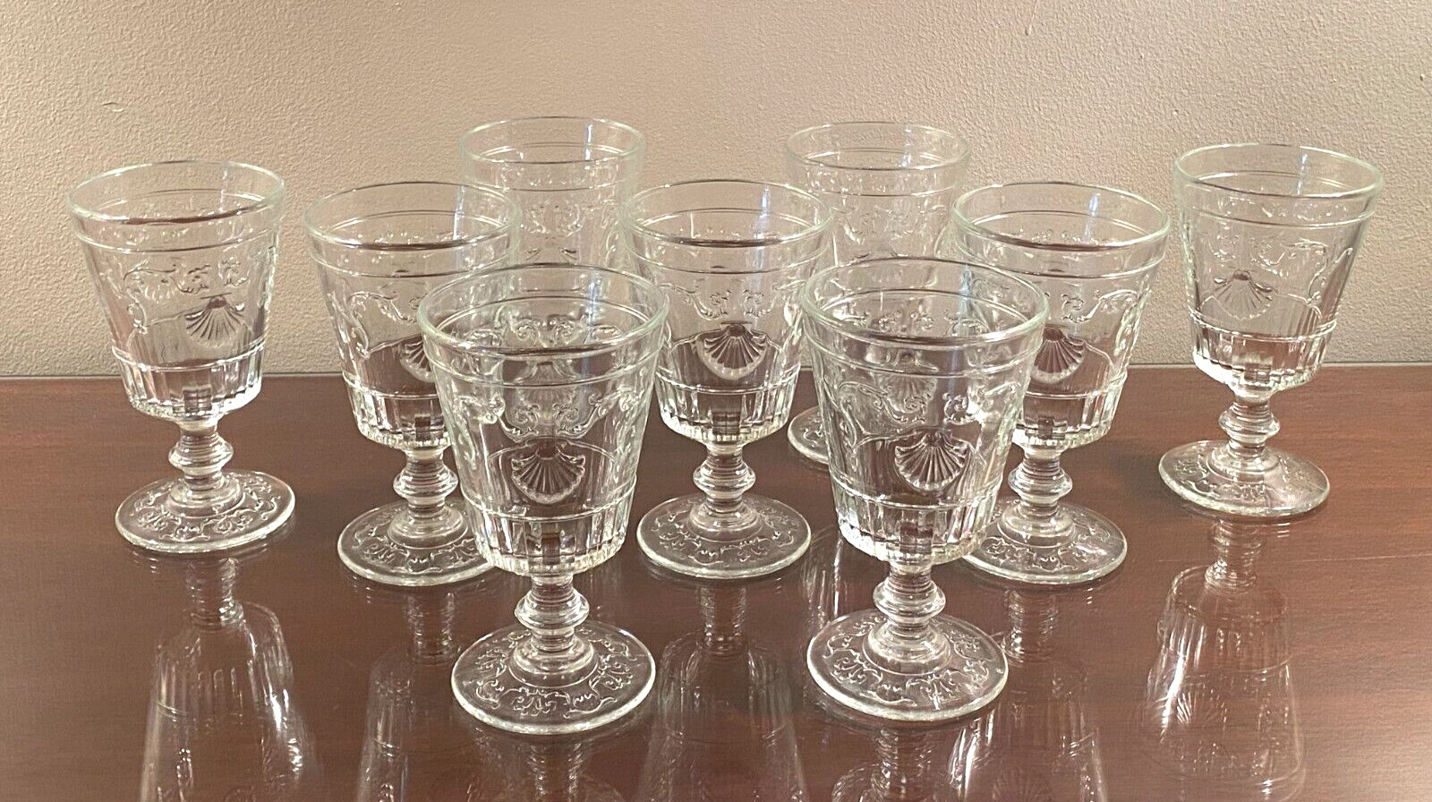Versailles by La Rochere Shell Scroll 14 oz. Clear Water Goblets Set of 4 France