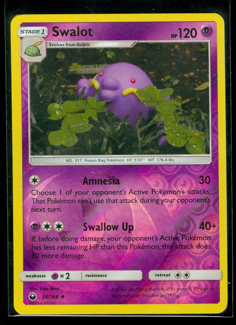 Pokemon SWALOT 58/168 - Celestial Storm - Rev Holo - MINT