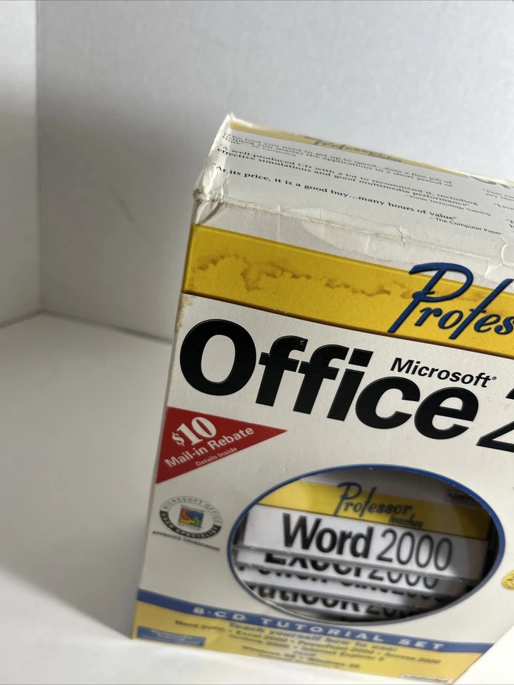 Microsoft Office 2000 PLUS - Professor Teaches - Juego de 8 CD NUEVO NOS Foto 3 de 4