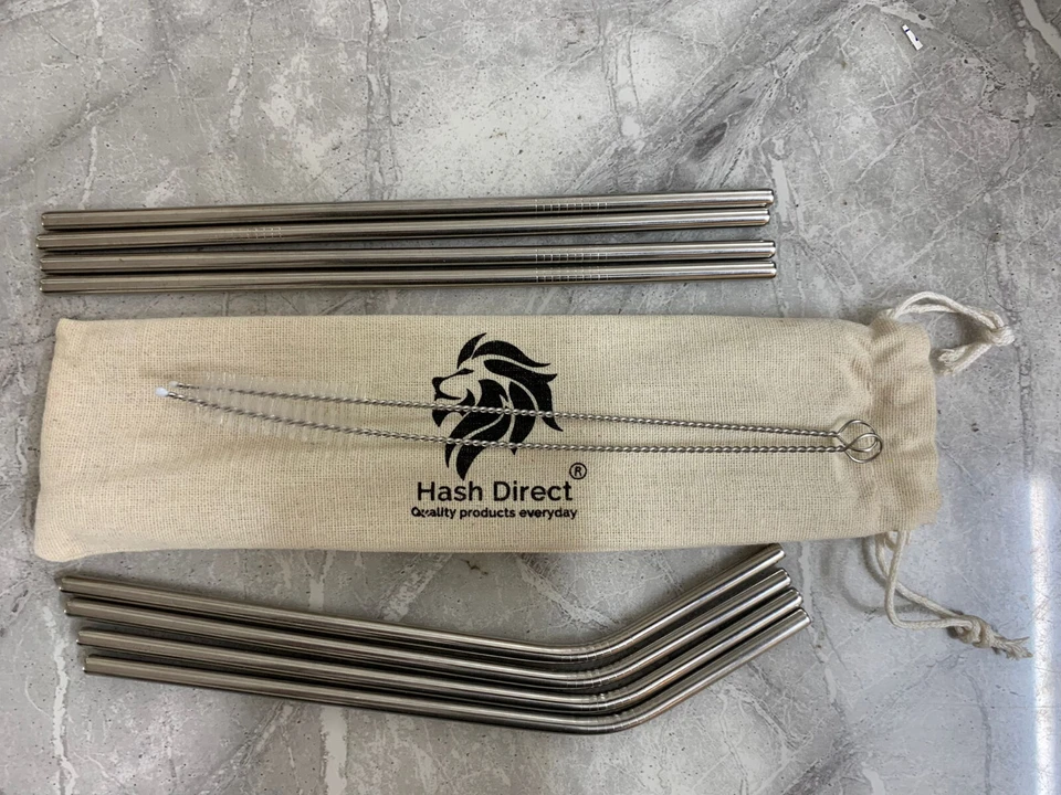 Metal Straws 10 pcs Pack Drinking Reusable Stainless Steel Drinks Eco Straw - Image 4 of 4