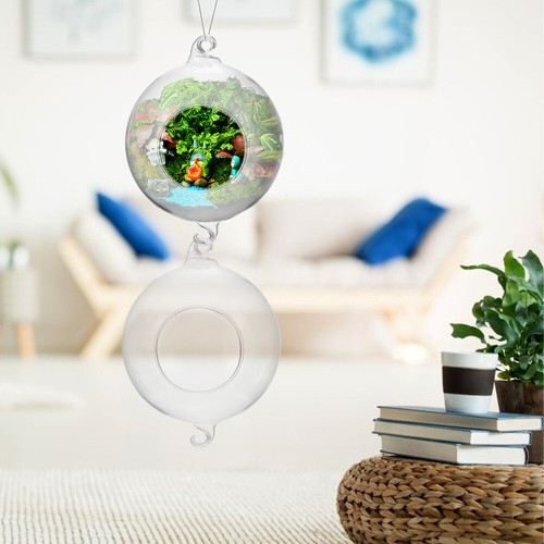 2 Pcs Glasvase Dekorativer Blumentopf Zum Aufhängen Runder Hängender Übertopf - Bild 8 von 12