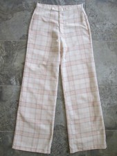 Vintage Montgomery Ward Pants 27x32 Wide Straight Leg High Rise Plaid Acrylic