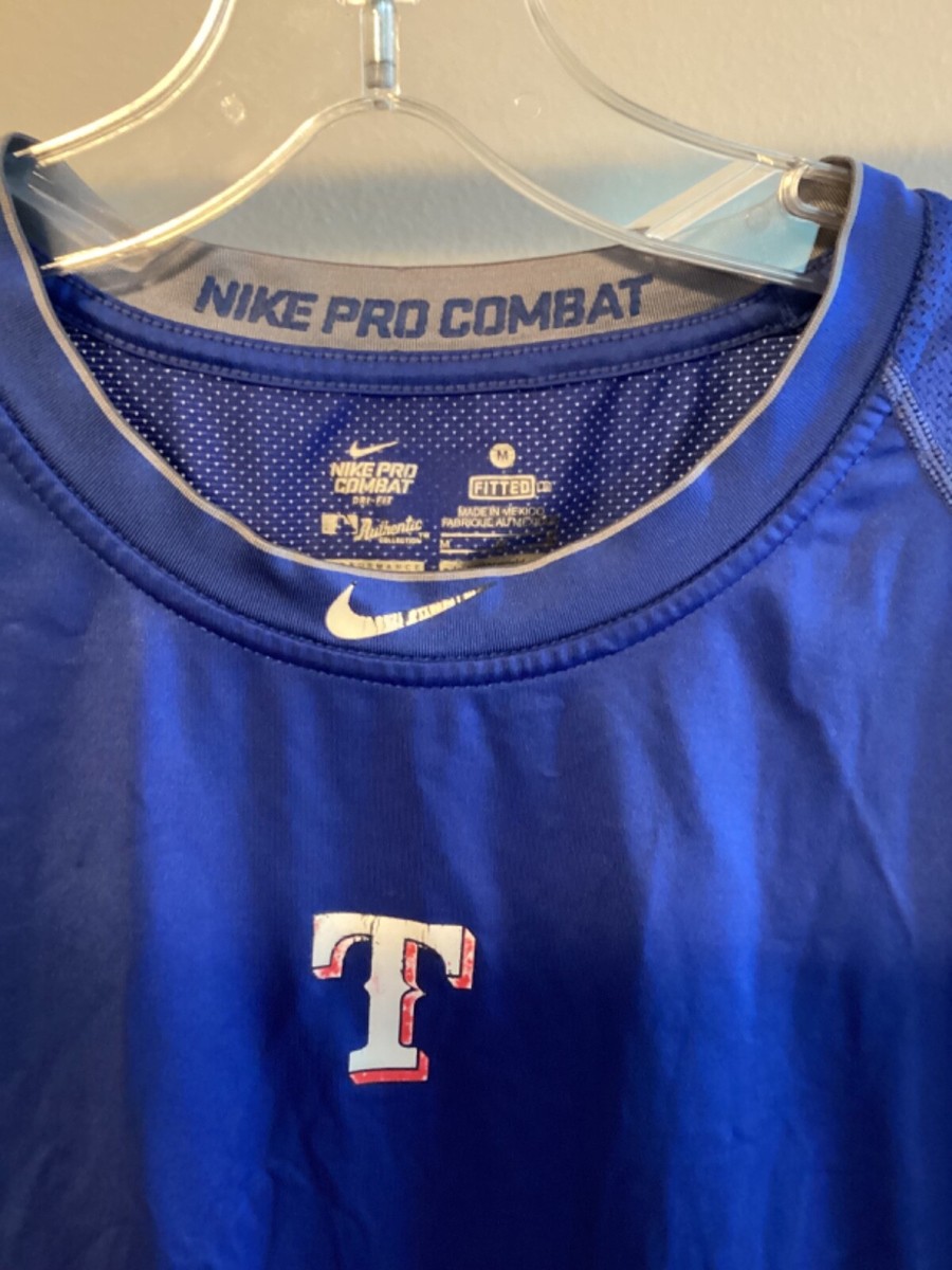 Medium Mens Nike Pro combat fitted Texas Rangers baseball
