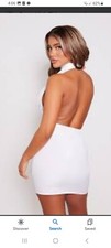 PLT WHITE  BODYCON HALTERNECK  SIZE 8