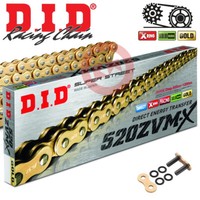 Kette Antriebskette DID 520ZVMX Gold/Gold 120 Glieder FüR Suzuki GSX 750 F 1990