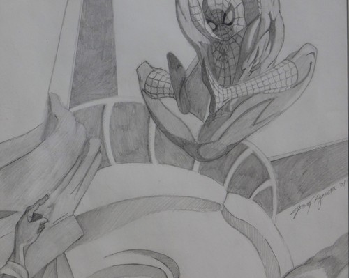 SPIDERMAN /GREEN GOBLIN ORIGINAL PENCIL DRAWING, SIGNED - Picture 3 of 3