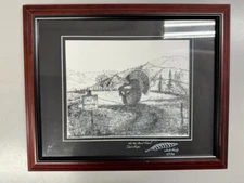 Quaker Boy Dick Kirby Original Framed Sketch - "No Hunting" Strutting Turkey