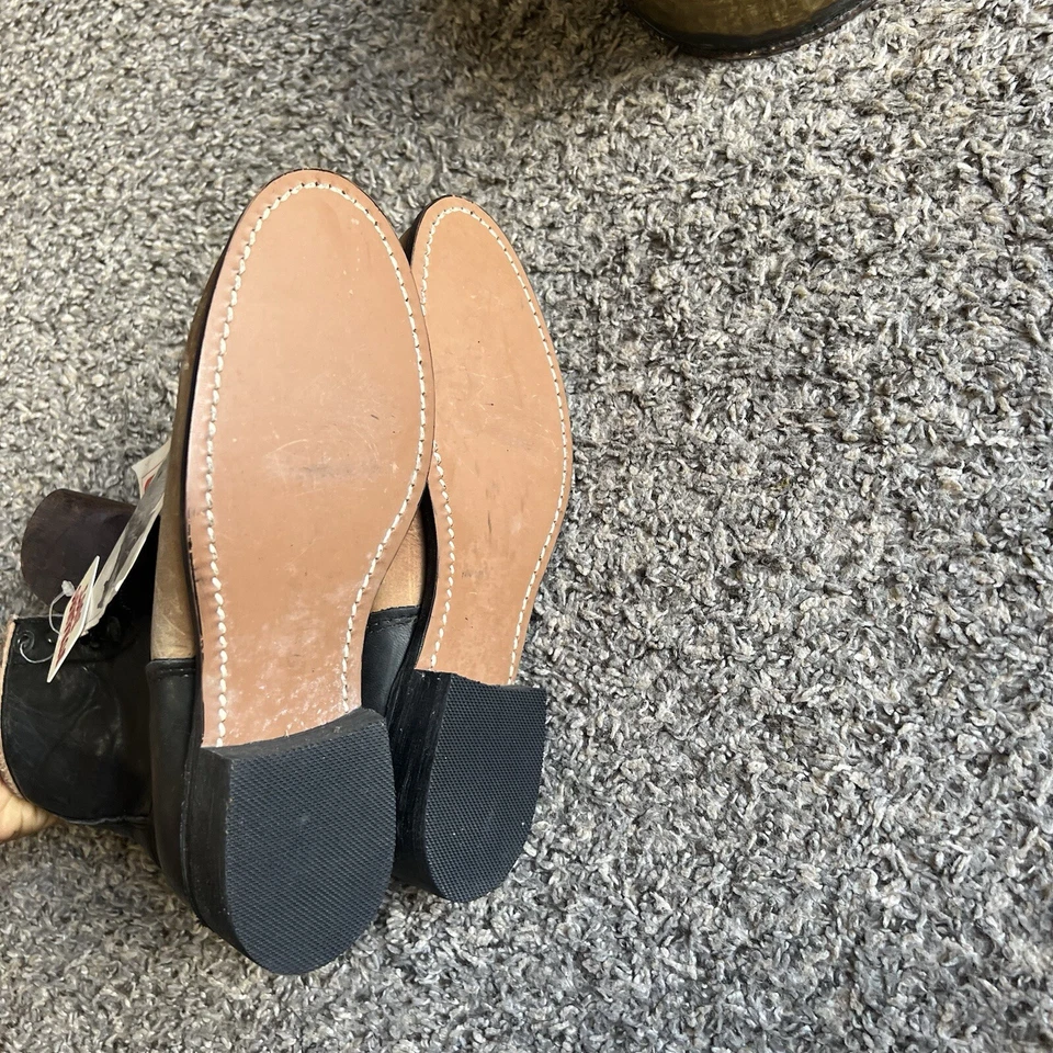 Botas Durango Talla 6.5 De Colección Cuero Negro Marrón Lacer Roper Western Nuevas Foto 3 de 4