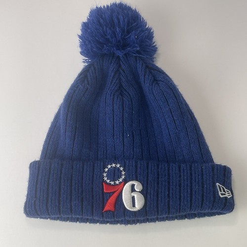 New Era Philadelphia 76ers Beanie Hat NBA Knit Youth Cap Blue Red Embroidered - Picture 7 of 12