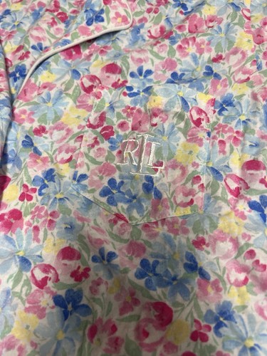 Womens Lauren Ralph Lauren 2PC Pajama Set White Floral Top & Shorts Small - Picture 4 of 8