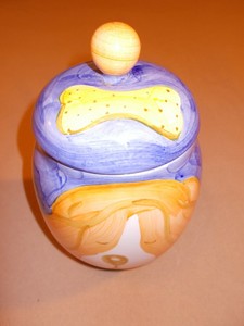 ceramic dog treat cookie jar