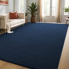 Modern Navy Blue Area Rugs for Bedroom Living Room 4x6 ft Thickened Memory-Fo...