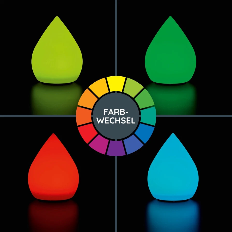 MeLiTec Solar Gartenleuchte LK07-6 Tropfen RGB Farbwechsel, LED-Solargartenlampe - Bild 3 von 4