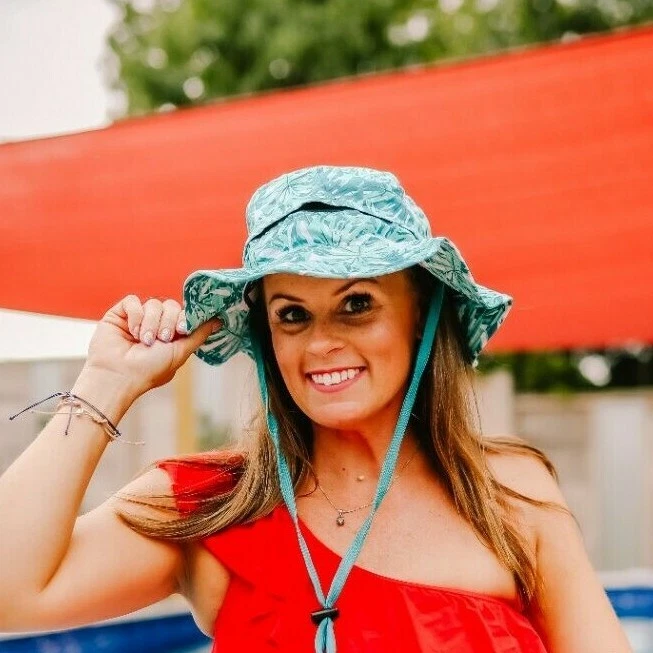 BANANA BOAT UNISEX SUN HAT UPF 50+ FULL BRIM 241488 TROPICAL PALM GREEN TEAL