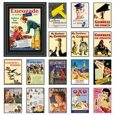 Vintage / Retro Signs A3 Posters Old Style wall home decor Prints