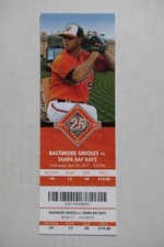 BALTIMORE ORIOLES VS TAMPA BAY RAYS 4/26/2017 FULL TICKET ~ TIM BECKHAM (2 HRs)
