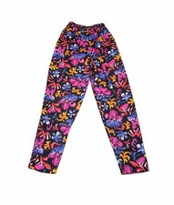 Vtg 80s Women  s California Krush Floral Print Rayon Tapered Leg Pants Sz Small