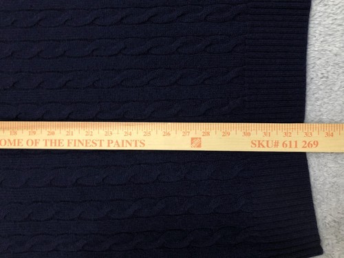Polo Ralph Lauren Sweater Men's 4XLT Cashmere/Wool 1/4 Zip Blue Cable Knit - Picture 14 of 16