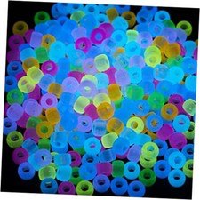 1000 Pcs Acrylic 9 Color Pony Beads 6x9mm Bulk Glow in The Dark for Necklace