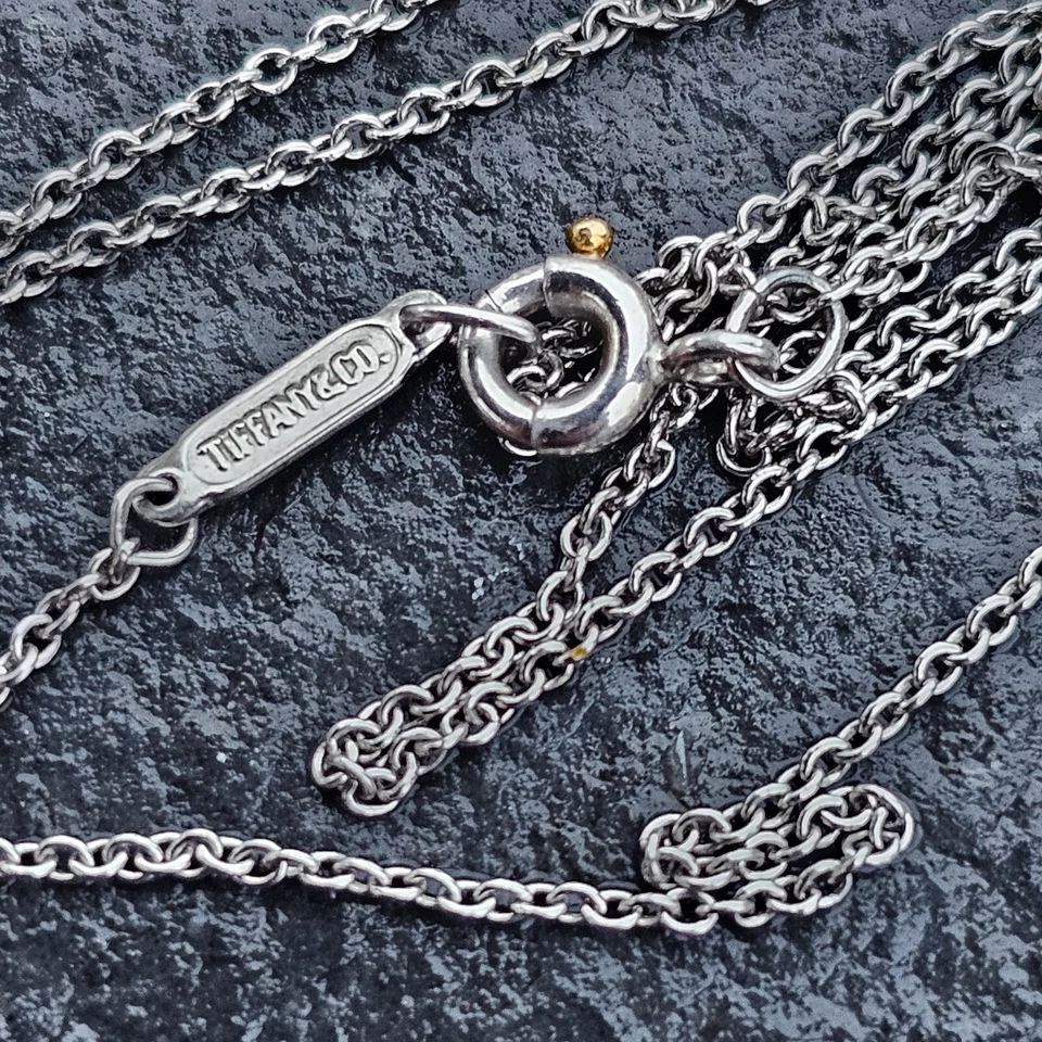 Tiffany & Co. Diamante Solitario Colgante Redondo ~ 0,17ct Platino 16" Cadena  Foto 4 de 4