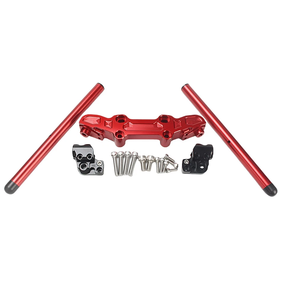For Kawasaki Ninja 650R ER6F 06-16 CLIPON ADAPTER PLATE & Handlebar Kit CNC Red Foto 3 de 4