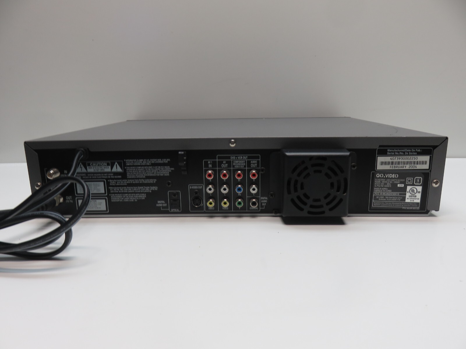 Go Video VR3930 DVD Recorder VHS Combo Player VCR - No Remote