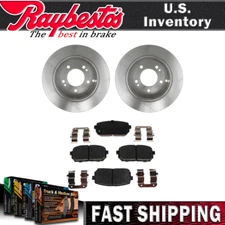 Rear Kit Brake Rotors Ceramic Brake Pads and Hardware For 2007-2012 Kia Rondo