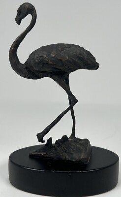 Vintage Primo Conti Signed Bronze Flamingo 467/500 Italian Bird Sculpture