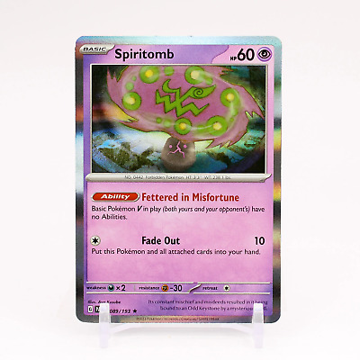 Pokemon Trading Card Game 089/193 Spiritomb (Reverse Holo) : SV-02 Scarlet  & Violet Paldea Evolved - Trading Card Games from Hills Cards UK