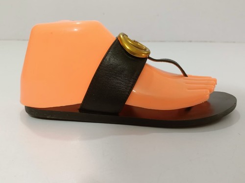 GUCCI MARMONT BLACK LEATHER FLAT SANDALS SIZE, EU36, US6 - Picture 8 of 21