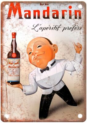 Le Mandarin, L'apéritif préféré Vintage Liquor Poster Reproduction Sign E996