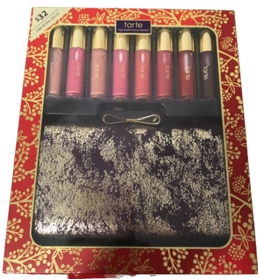 TARTE High Performance Naturals Deluxe Maracuja Lip Gloss Set of 8 & Chic Clutch