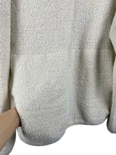SKIMS Damen Small Medium kuscheliger Strick Druckknopf Pullover Knochen weiß Kängurutasche - Bild 4 von 13
