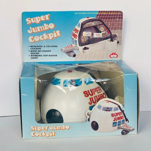 Super Jumbo Cockpit Airplane toy vtg nib box Japan plane jet Ever Sparkle BMC3 - Image 2 of 4