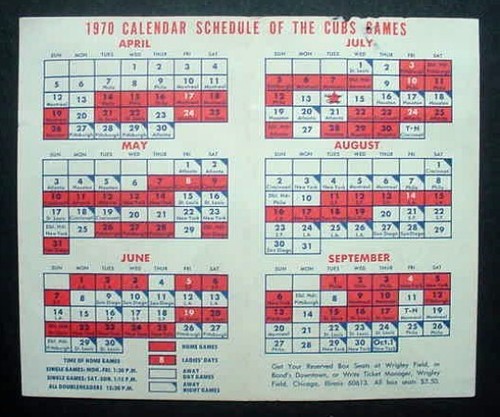 1970 CHICAGO CUBS BASEBALL SCHEDULE + 1950s VINTAGE WINDOW DECAL - Picture 8 of 16