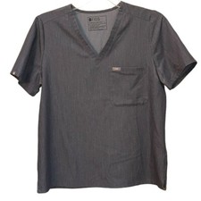 FIGS Catarina One-Pocket Scrub Top Graphite Size Large Medical Healthcare Nurse