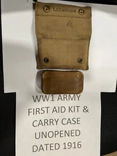 WORLD WAR 1 MILITARY ISSUE FIELD GEAR FIRST AID KIT