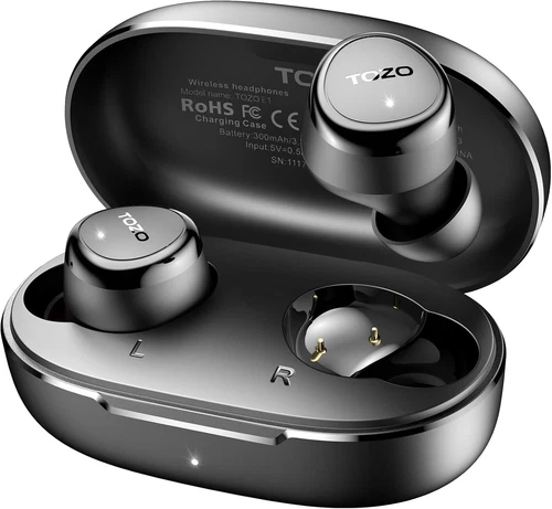 TOZO E1 Wireless Earbuds Bluetooth5.3 ClearCall Ergonomic Light Weight Headphone
