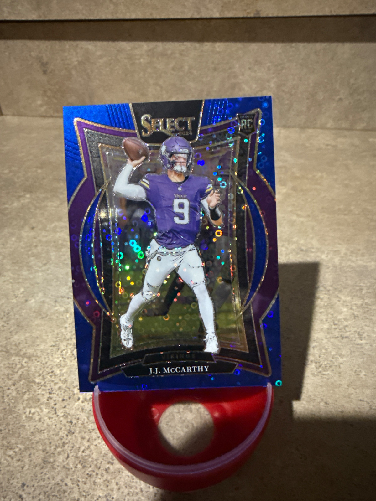 JJ McCarthy RC 2024 Panini Select Blue Concourse level H2 Disco /25 Vikings