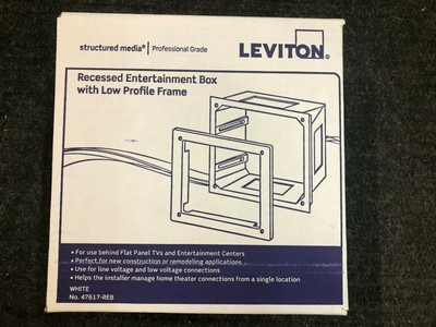 Leviton 47617 Reb Recessed Entertainment Box Low Profile Frame New 78477276341 Ebay